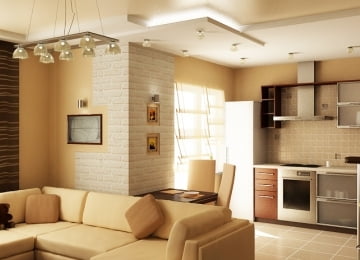 Объединение кухни и гостиной в Москве